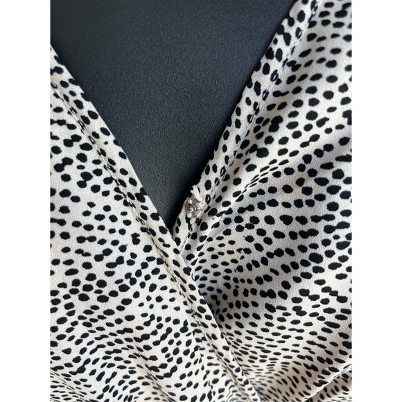 Japna Wide Leg Jumpsuit V Neck Animal Print Sz L Smocked Waist Surplice Boho - Picture 3 of 12